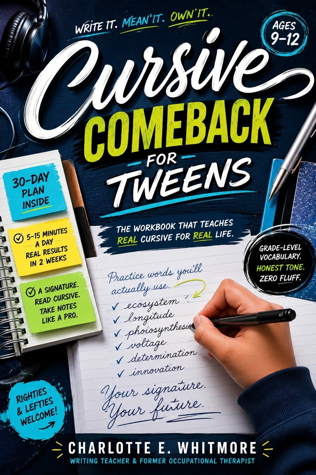 Learn (or Relearn) Cursive Without the Baby Worksheets — Ages 9–12