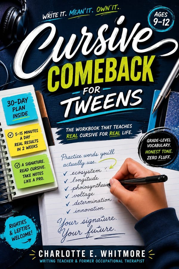 Learn (or Relearn) Cursive Without the Baby Worksheets — Ages 9–12